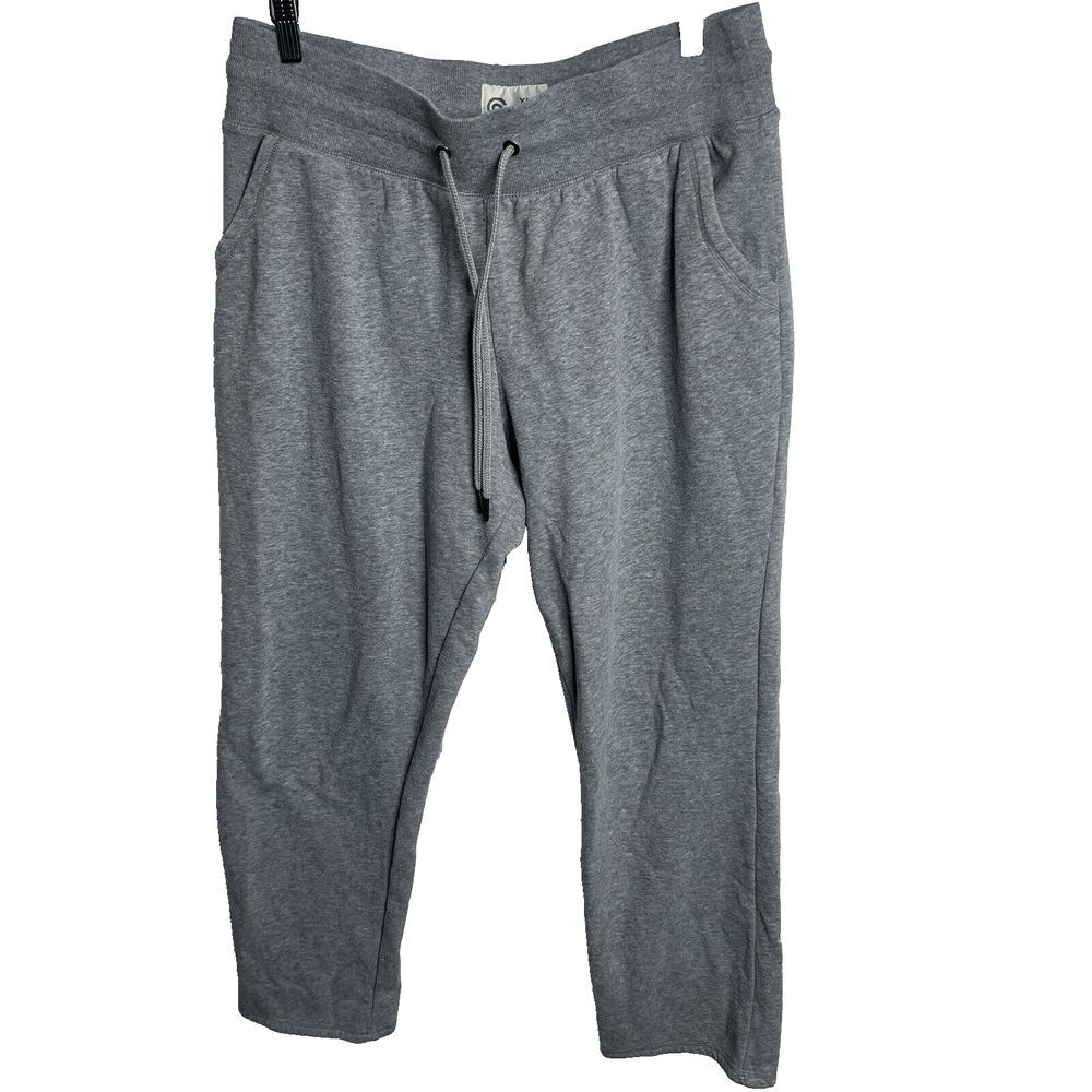 Champion Sweatpants Mens XL GRY Elastic Waist Stretch Fleece Drawstring Uncuffed